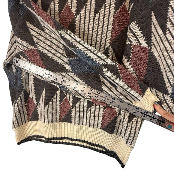 VTG Grandpa Sweater Hennessy Mens SIZE XL Geometric Biggie Van Heusen 90s 80s - Picture 4 of 11